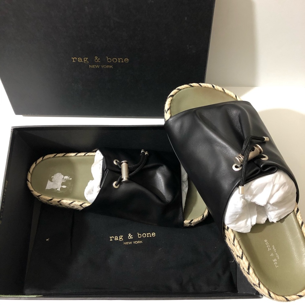 NWT Rag & Bone Eva Espadrilles Leather Slides 10 - Picture 16 of 16